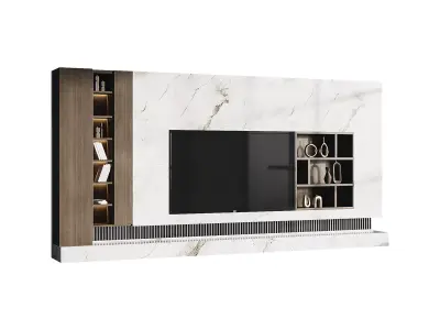 Modern TV Wall 01 3D model