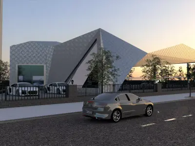 Audi Showroom Concept Exterior Scene 3D model