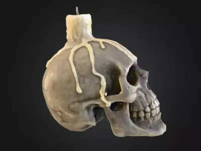 Skull Candle Low-poly 3D model