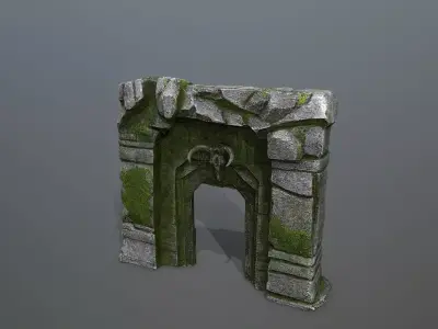 old gate Low-poly 3D model 5