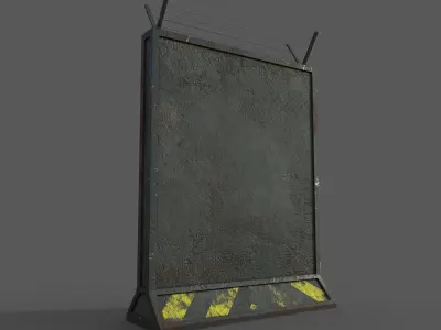 Concrete Wall Barricade Barrier 3D model get