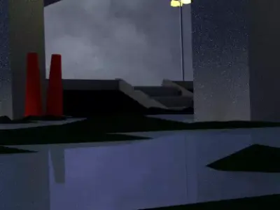 subway underground parking lot at night Low-poly 3D model