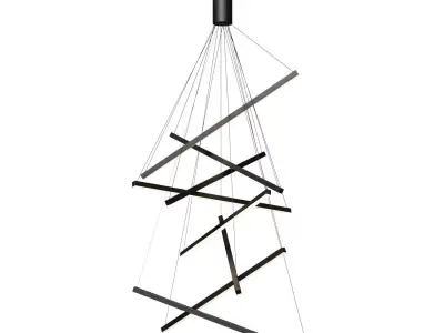 Modern chandelier for the living room of the hotel lobby 3D model