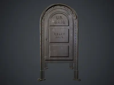 Post Box PBR Game Ready Low-poly 3D model