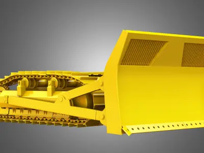 Bulldozer Tracks with ground engaging tool 3D model