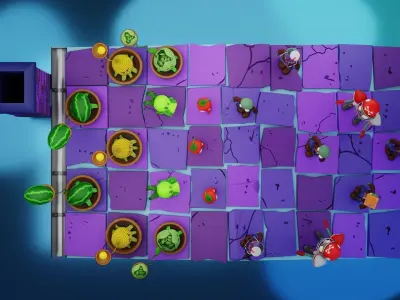 Plants vs Zombies Diorama Low-poly 3D model