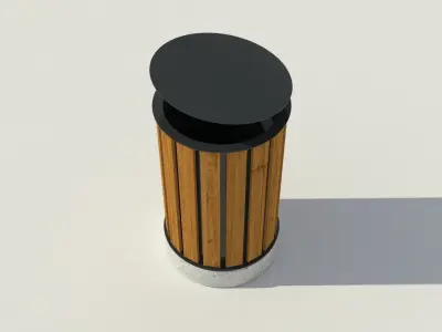 park litter bin 03 3D model