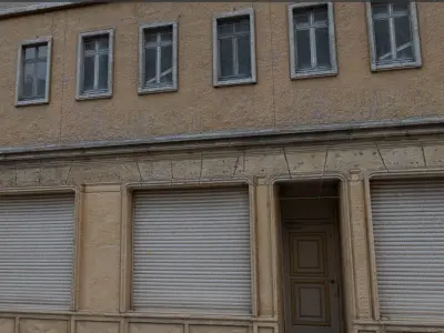 Ultra realistic building apartment shop Low-poly 3D model