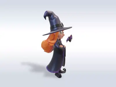 Adorable Witch Halloween Character 3D Model 3D model buy