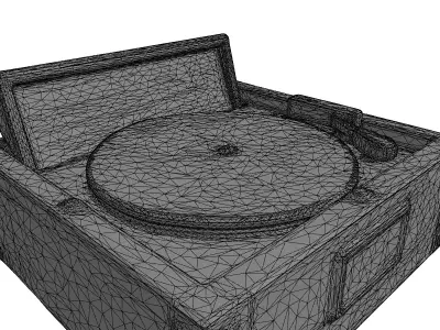 Vintage Wooden Record Player Turntable Low-poly 3D model