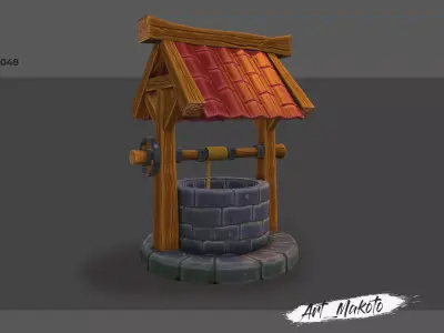 Stylized Well Low-poly 3D model