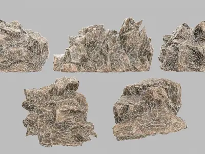 Rock Set Low-poly 3D model