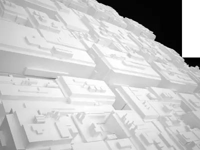 City scape Architecture Exterior Building Road Futuristic Low-poly 3D model