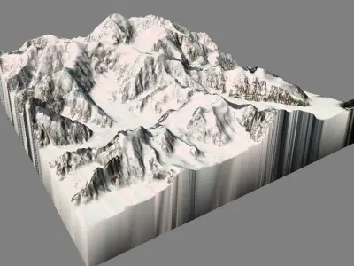 Denali Deenaalee McKinley Mount 3d model Low-poly 3D model