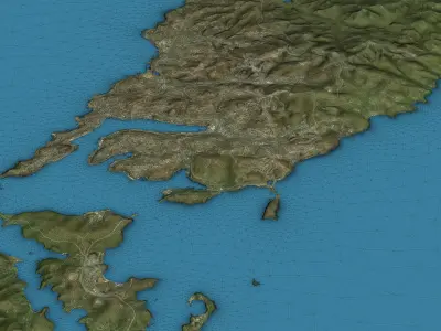 Vladivostok - Topography Terrain Low-poly 3D model