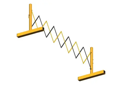 Expandable barricade Low-poly 3D model