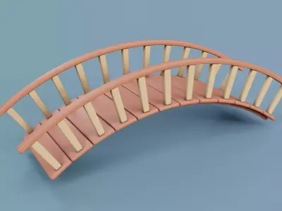 Cartoon Bridge 2 Low-poly 3D model