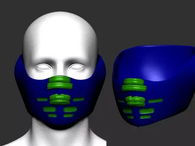 helmet high poly sculpt 3d printable ver 7 3D model 3D model 200