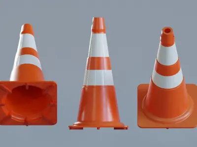 Cone sinalizacao ABNT Low-poly 3D model