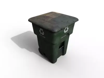 Old Urban Trash Container Low-poly 3D model