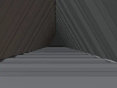 Triangular tunnel animated blender Low-poly 3D model