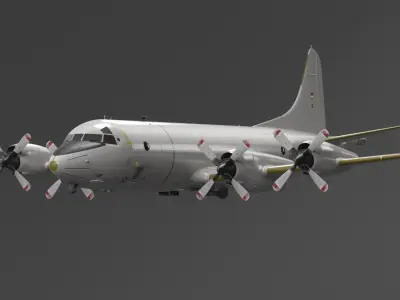  German Navy P3 Orion Patrol Aircraft Flying 