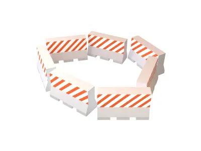 Road Barriers v4 003 Low-poly 3D model
