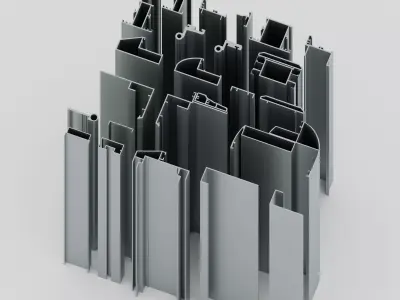 Collection of Aluminium Profiles for Doors 3D model