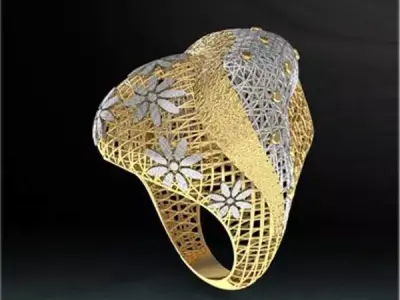 Gold Ring For Ladies 3D file for 3D Printing  3D print model
