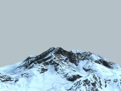 Snowy Montain Low-poly 3D model