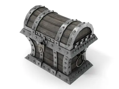 Old Pirate Chest Low-poly 3D model
