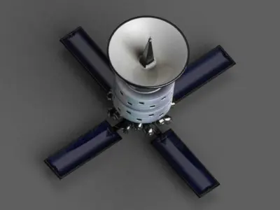 Explorer space station Low-poly 3D model