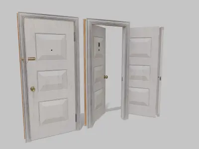 Door white 07 Low-poly 3D model