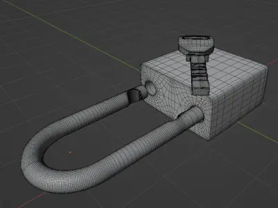 Chromium Padlock 3D model