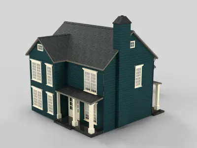 British House Design 18T3  Low-poly 3D model