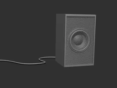 Wooden speaker system for PC 3D model Low-poly 3D model
