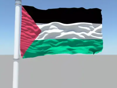 Palestinian territories flag 3D model