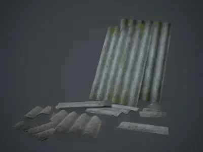 Old Slate PBR Game Ready Low-poly 3D model