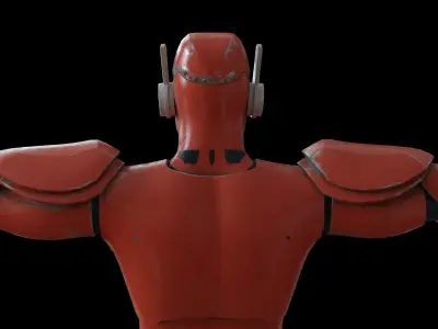 High-quality red robot model 3D model