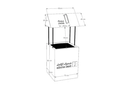 Direction board and mockup water station wall registration table 3D model