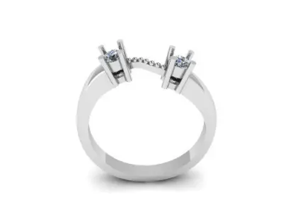 simple ring for 2 daimond 3D print model