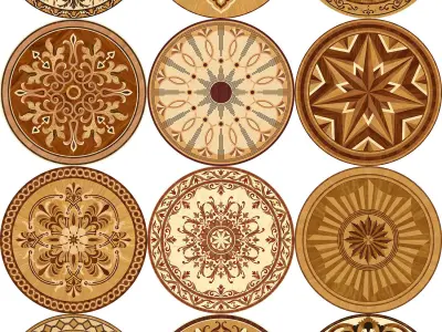 Parquet Da Vinci and 12 Rosettes 3D model