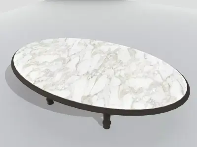 Marble Table 12 PBR Low-poly 3D model