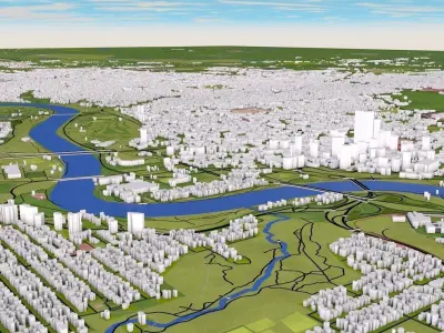 Edmonton City Canada Low-poly 3D model