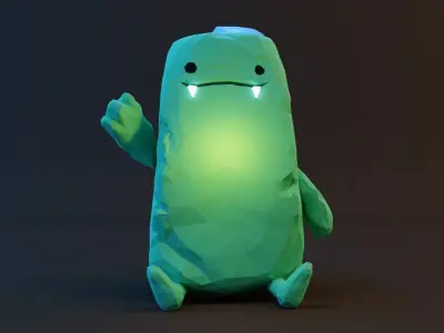 low poly Gameasset8 iceberg with lights Low-poly 3D model