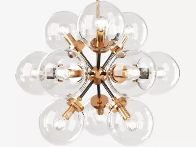 RH BISTRO GLOBE CLEAR GLASS BURST CHANDELIER  Low-poly 3D model