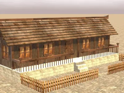 High-Quality Low Poly Medieval House Pack for 3D Creators Low-poly 3D model