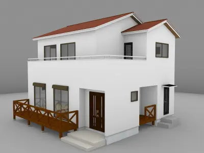 House model for background 09 Low-poly 3D model
