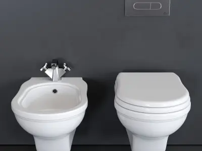 Ceramica Flaminia Efi Wall-Hung WC Low-poly 3D model