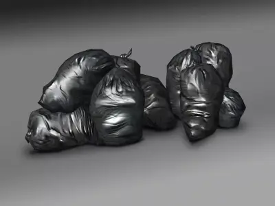 garbage bags Low-poly 3D model